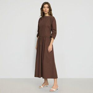 Modern Citizen Natalia Cotton Ruched-Detail Dress Size SMauve Brown / S